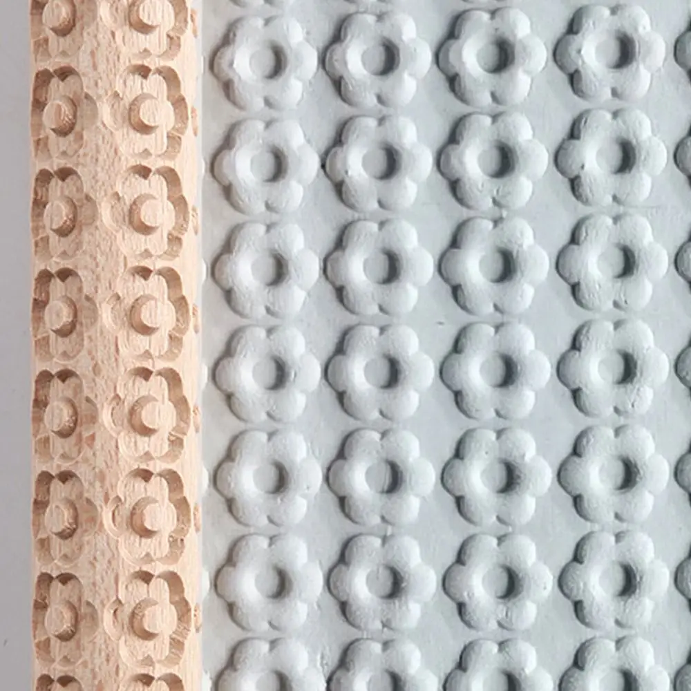 Description Picture 5 of itemCreative Wooden Pressure Roller 3D Pattern DIY Embossed Rolling Pin Non-Stick Durable Texture Roller for Clay Art Supplies