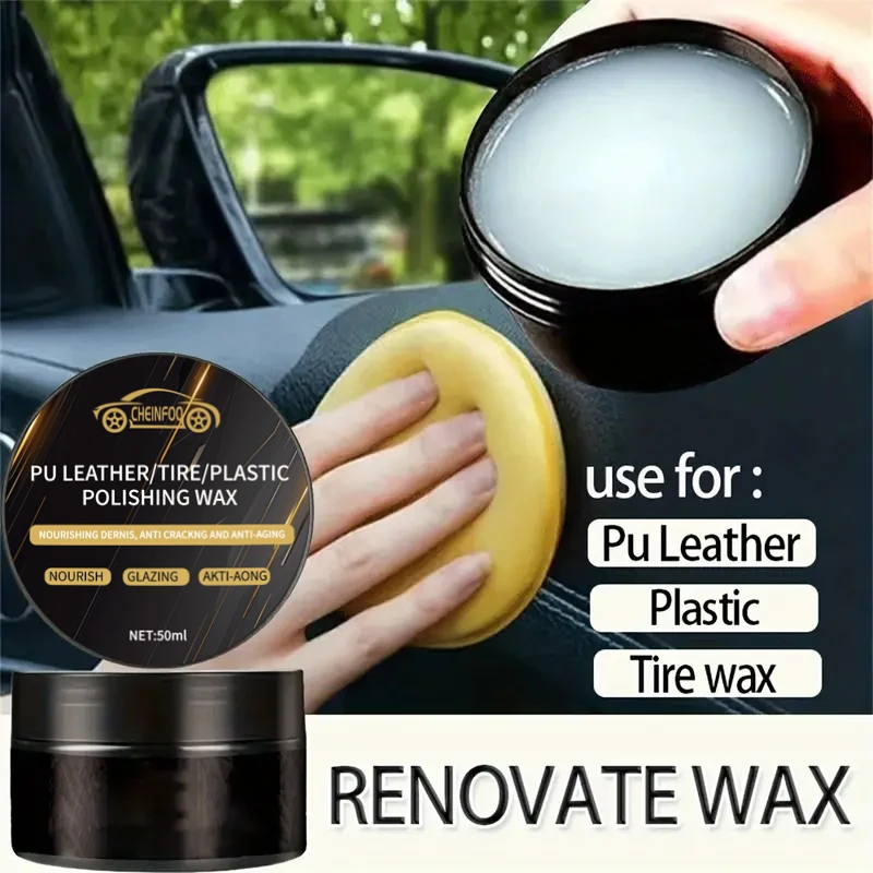 All-in-One Car Care Kit Plastic Restorer Wax PU Leather Rejuvenator Tire Polish Scratch Repair for Bumpers/Interiors
