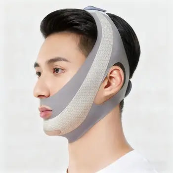 Maschera per il Sonno Modellante del Viso, Traspirante ed Elastica, Maschera Lifting e Rassodante per la Cura della Pelle, Fascia Snellente per il Mento per Uomo