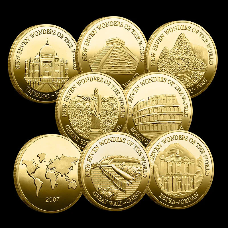 Seven Wonders of The World Coin Collection Gold-plated