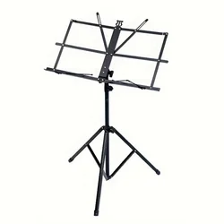 Dual-Use Portable Folding Music and Book Stand (Black)