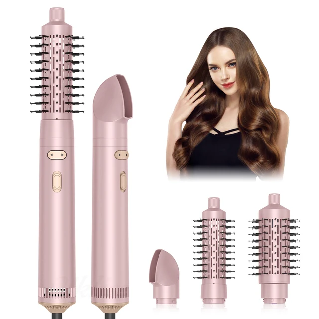 Rotating Hair Dryer Brush, 3 in 1 Round Hot Air Spin Brush Set, Volumizer Blow Dryer Brush with 2 Brushes
