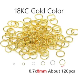 Gold - Plated Brass Jump Rings for Jewelry Making and Crafting (Gold 8mm 120pcs)