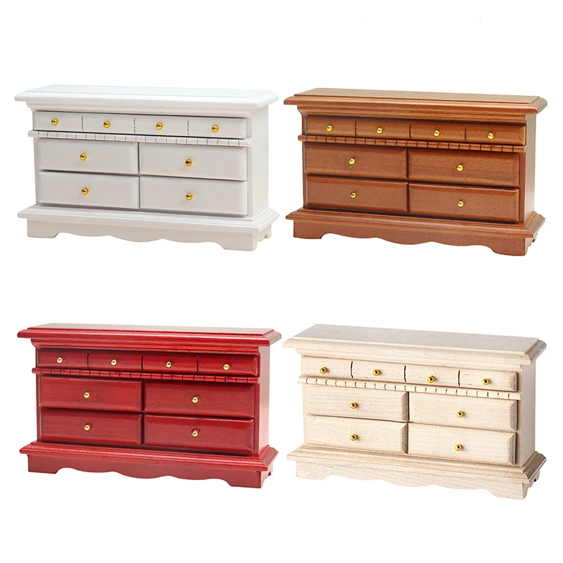 

1:12 Dollhouse Miniature Chest Of Drawer Cabinet Dressing Table Model Furniture Accessories For Doll House Decor Kids Toys Gift