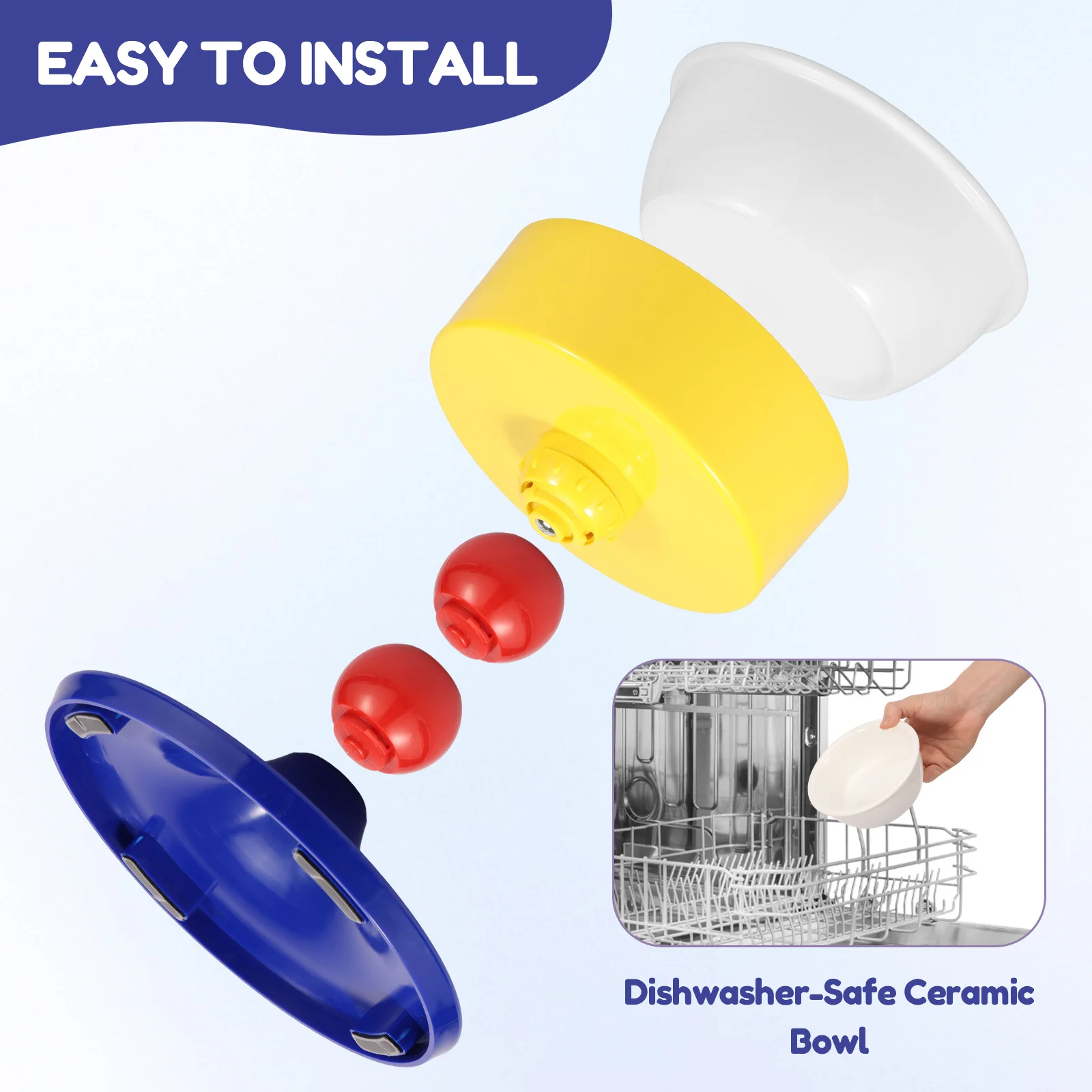 Elevated Cat Dog Bowl Ceramic Tiltable Pet Feeding Bowl With Anti Slip Pad Adjustable Height Cat Dog Water Bowl Pet Supplies