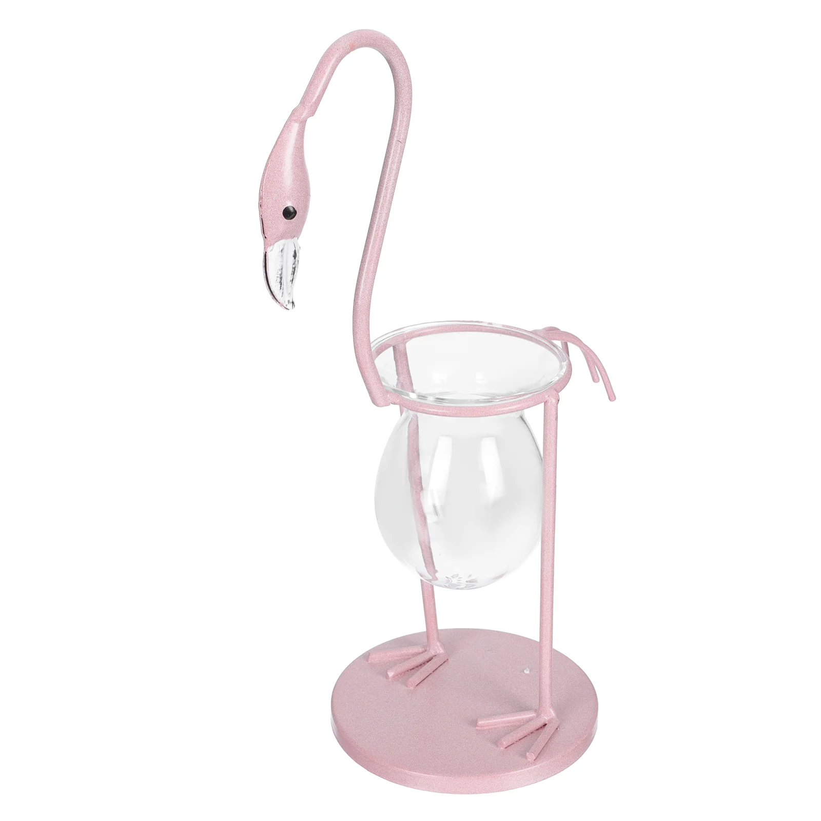 

Hydroponic Vase Desktop Glass Flowerpot Flamingos Shaped Creative Adorn Office Decor