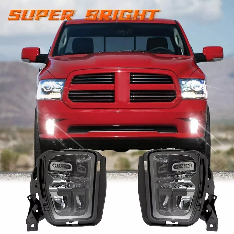 

Black LED Projector Fog Lamp Driving Lights 1 Pair Car Accessories for Dodge Ram 1500 Pickup 2013 2014 2015 2016 2017 2018