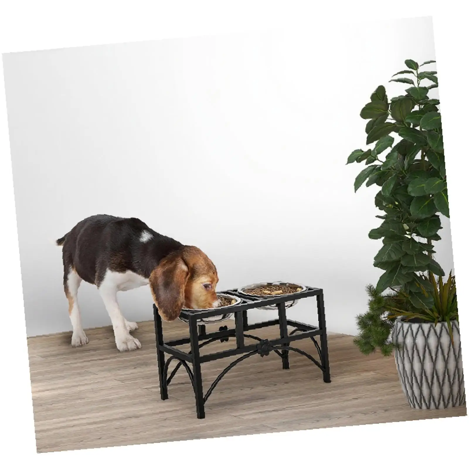 Raised Dog Food Bowls Non-slip Iron Pet Beds Furniture Double Stainless Steel Feeder Stand for Large Dogs Eating Raised Dog Food Bowls Non-slip Iron Pet Beds Furniture Double Stainless Steel Feeder Stand for Large Dogs Eating
