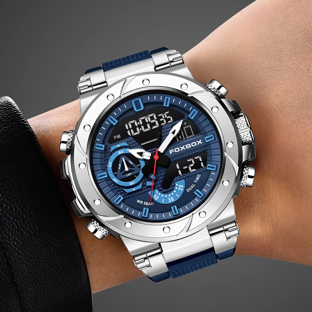 LIGE Top Brand Men Digital Watch Military Watches Fashion Sports Waterproof Dual Display Quartz Wristwatches Relogio Masculino 5