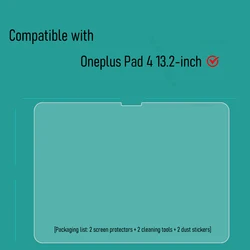 Premium 9H Tempered Glass Screen Protector for Tablet - HD, Scratch - Proof, Bubble - Free, 2 - Pack (2P - Oneplus Pad 4)