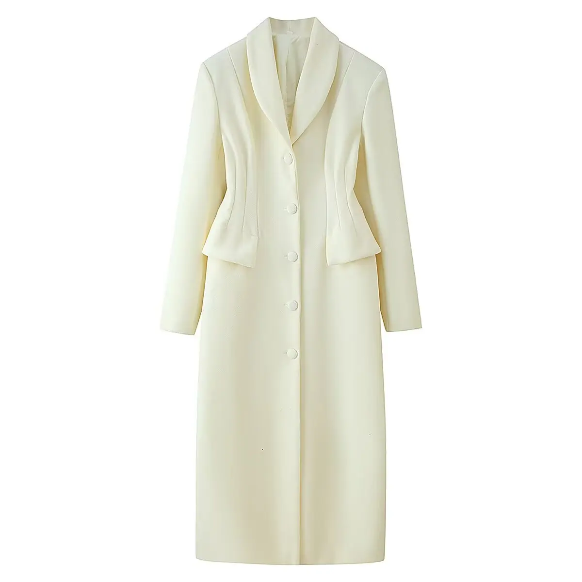 Women Black Button Elegant Long Blazer Woolen Overcoat Female V-Neck Long Sleeve Slim Fit Jacket Autumn Winter Lady Solid Outwea