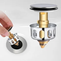 99% Universal All Brass Pop-Up Bounce Core Basin Drain Filter Hair Catcher Sink Strainer Bathtub Stopper Bath Plug Bathroom Tool