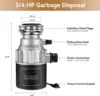 Garbage Disposals with Power Cord, Coutinuous Feed Food Waste Disposal with Sound Reduction (EM 200) 3