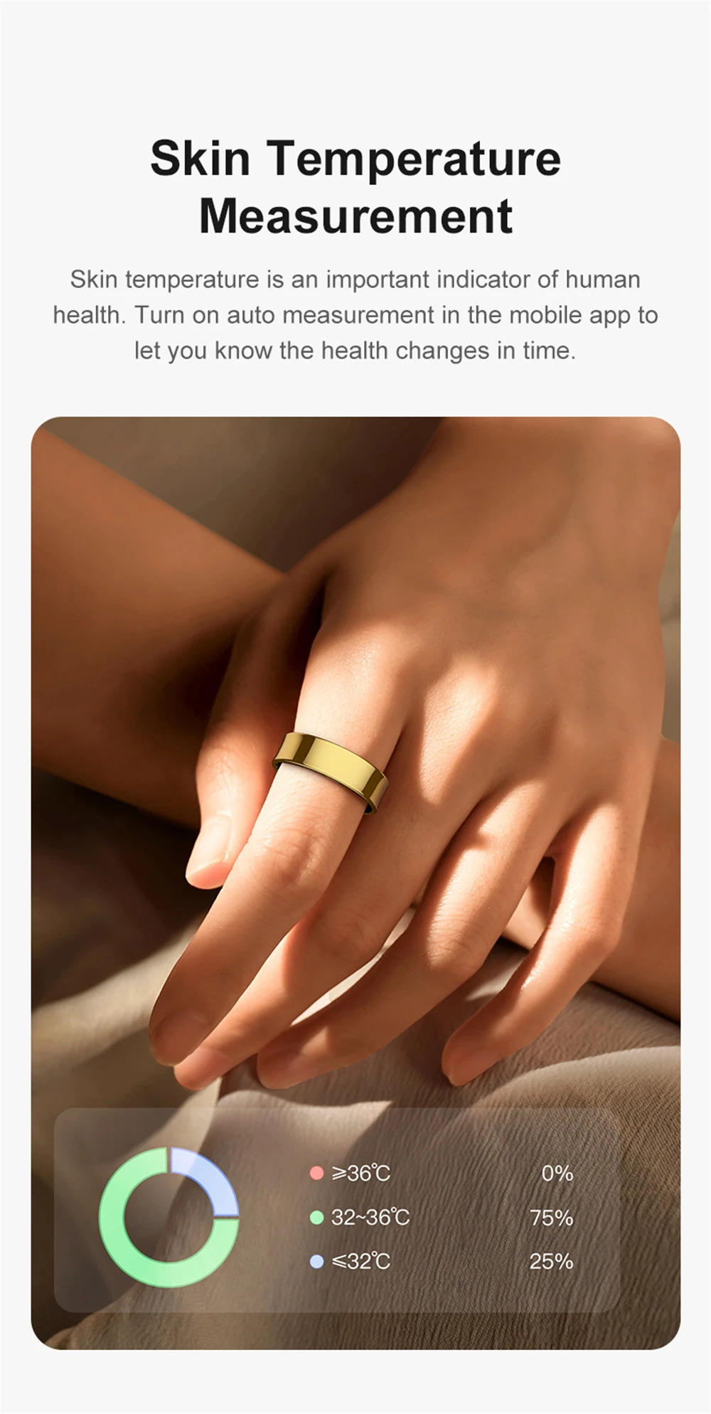 New Smart Ring Men Women Charging Case Skin Temperature Health Sleep Monitor 5ATM Waterproof Camera Control Holidays Gifts
