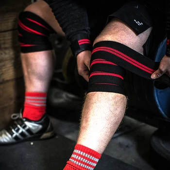 Elastic Weightlifting Knee Wraps 8