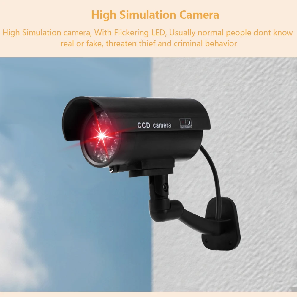 Dummy Camera Waterproof Outdoor Home Security Video Surveillance CCTV Dummy Cameras Bullet Camera With LED Light Fake