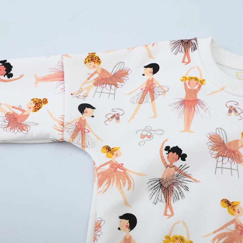 Kids Clothes 2025 Autumn Children's Clothing Cotton Baby Girls Long Sleeves Cartoon Ballet Dancer Mesh Dresses