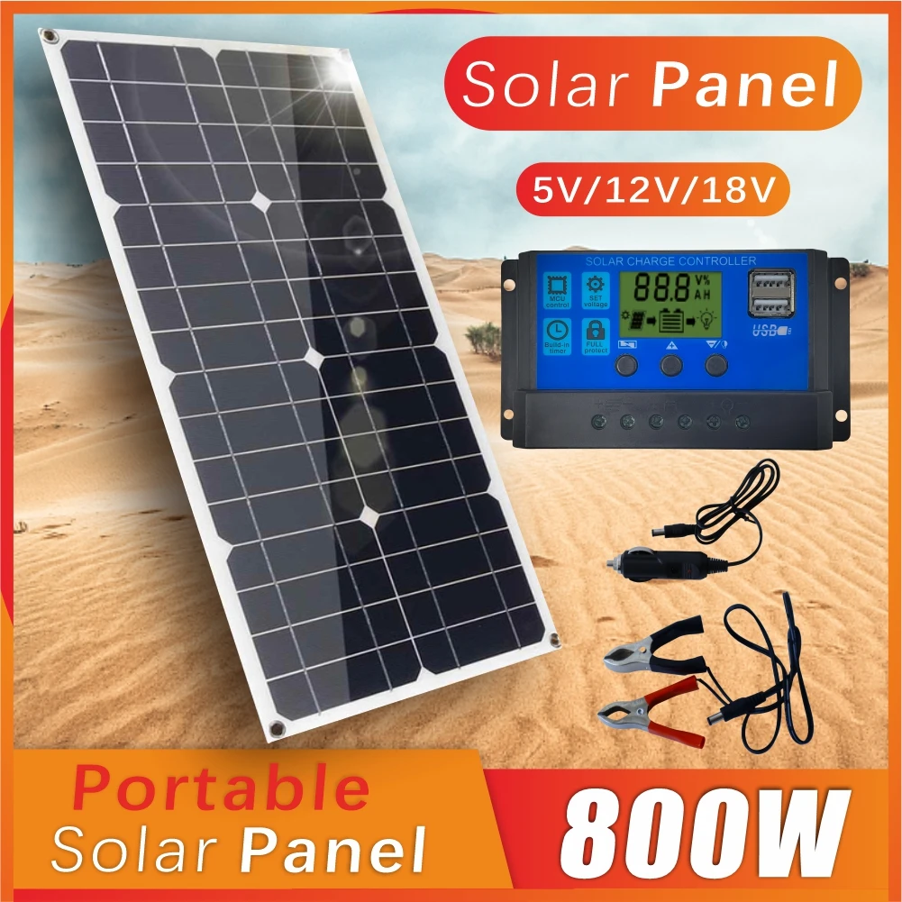 Pannello Caricabatteria Solare da 30 W 12 V, Caricabatteria