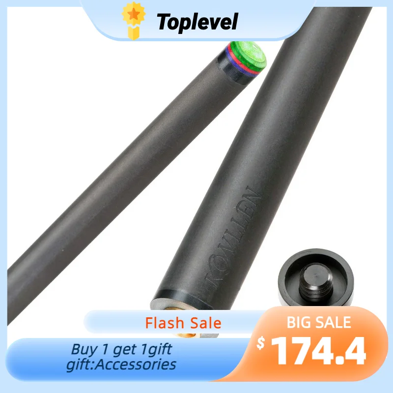 KONLLEN Cue Carbon Shaft 11.75mm/12.75mm Carbon Fiber Single Shaft 3/8