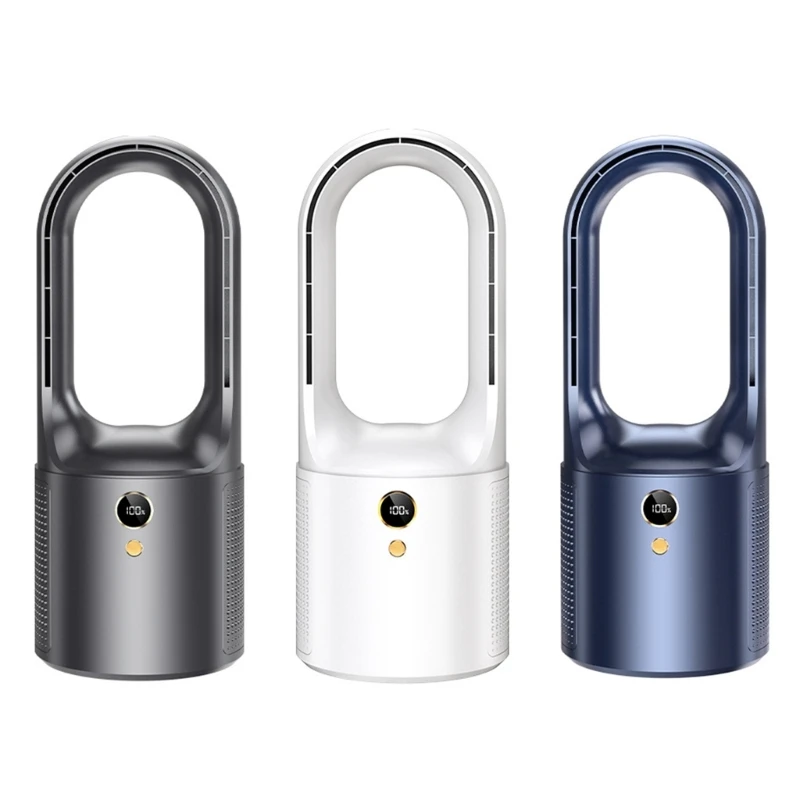 

Household Desk Fans Bladeless Electric Fan USB Rechargeable 2000mAh Silent Portable Air Cooling Fan 6-speed Adjustable Dropship