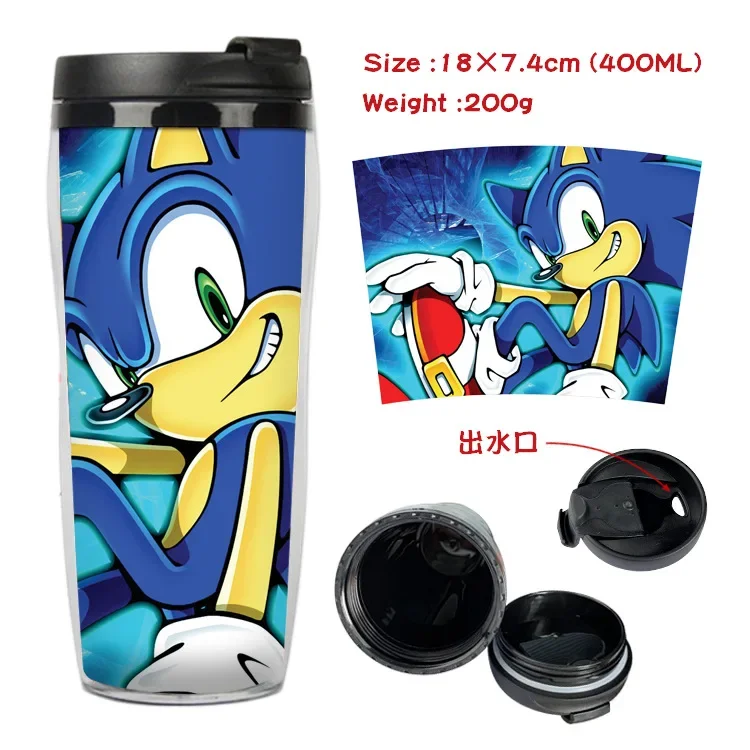 Sonic Peripheral Double-layer Heat-insulated Plastic Cup Two-dimensional Men and Women Models Sports Kettle Water Cup Teacup