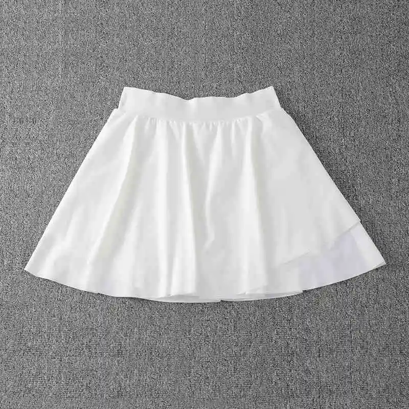 New Design Solid Color Double Layer High Waisted Gym Workout Fitness Athletic Yoga Wear Tennis Skirt