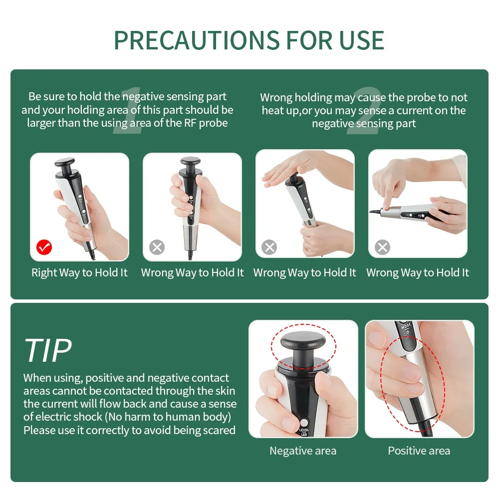 448KHz High Radio Frequency Powerful RF Anti-Wrinkle Face Eyes Body Massaager Chin V-line Up Facial Lifting Device Skin Tighten