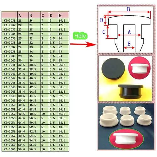 1-10Pcs 2.5-50.6mm Black Conical Snap-on Silicone Rubber T Type Plug Blanking End Caps Tube Inserts Bung Proof High Temperature - Image 6