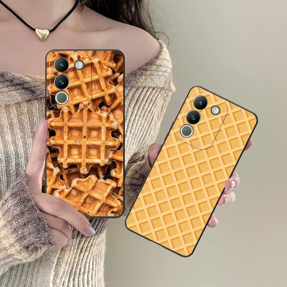 Delicious Waffles Mobile Cell Phone Case For Vivo Y95 Y93 Y31 Y20 V19 V17 V15 Pro X60 Nex Black Soft Phone Cover Funda