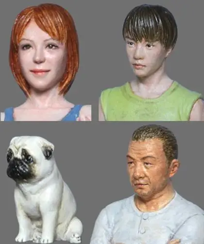 Resin Character 1/32 54mm Uncle Cute Male Girl Bulldog 4-Person Group Hand Office 1372G New 2