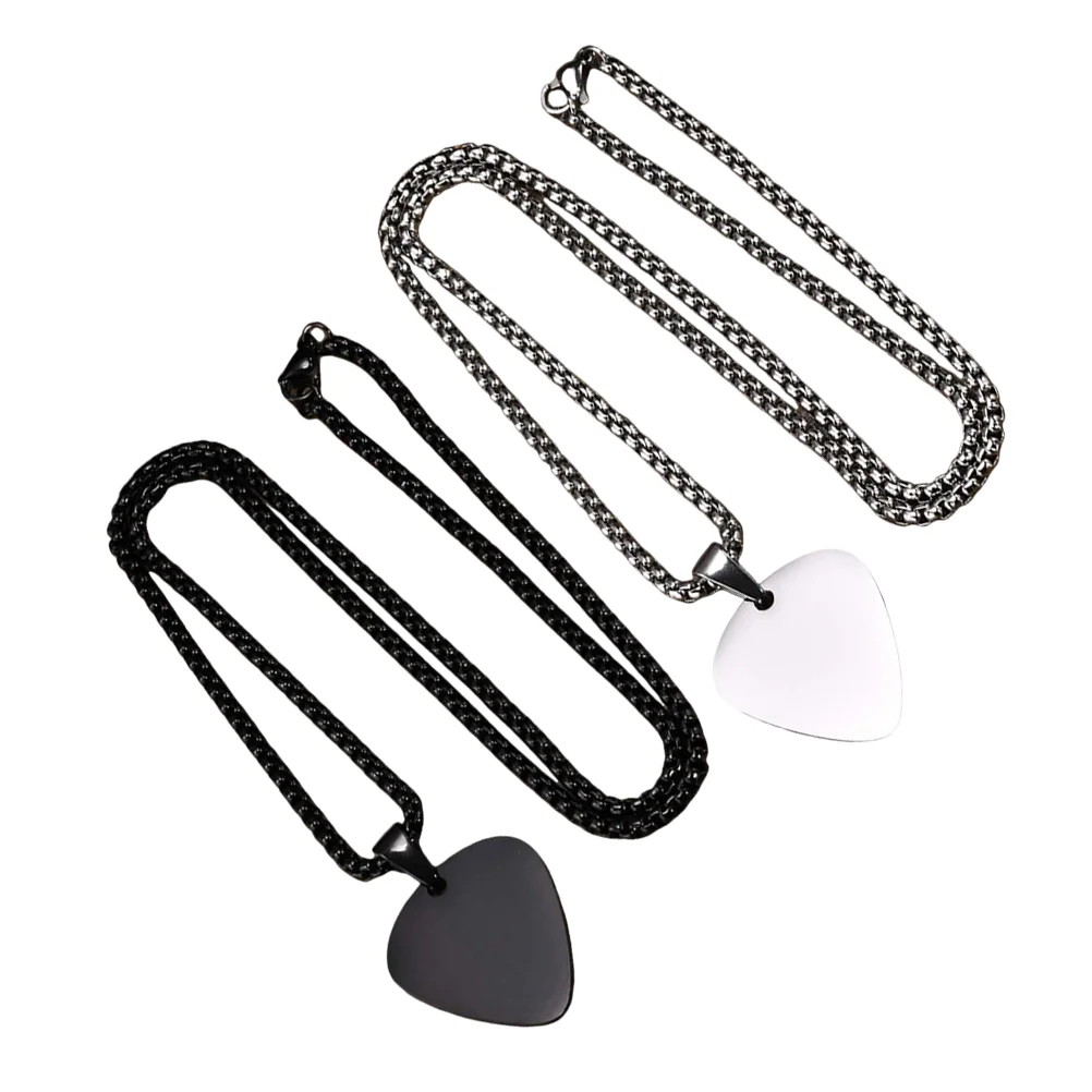 

Guitar Pick Necklace Pendant Stainless Steel Chain Necklace Gift New Unique Guitar Pick Necklace For Women Men
