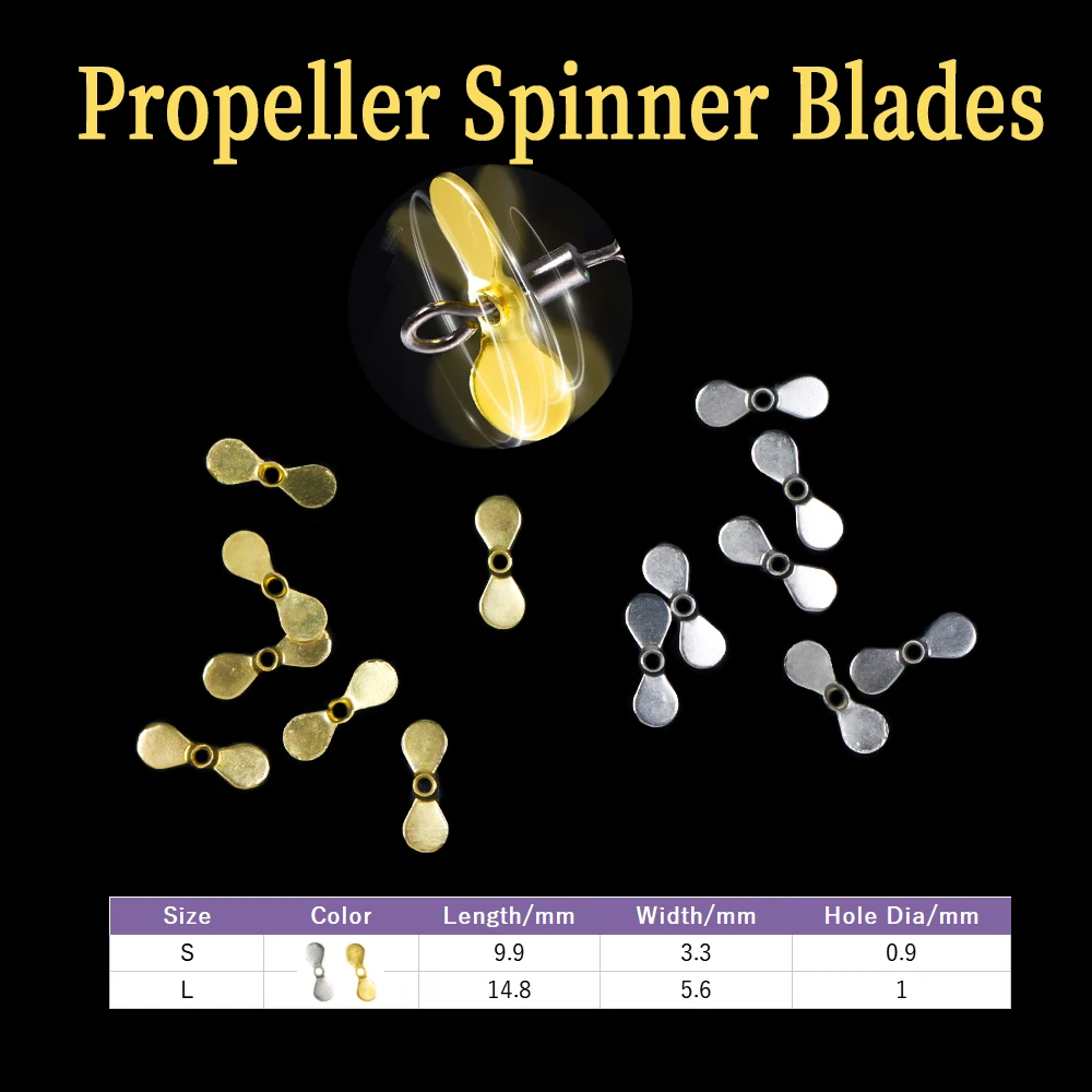 Wifreo 20pcs Turbo Propeller Spinner Blades Popper / Spinner Bait DIY  Fishing Lure Hook Bait Fishing Accessories