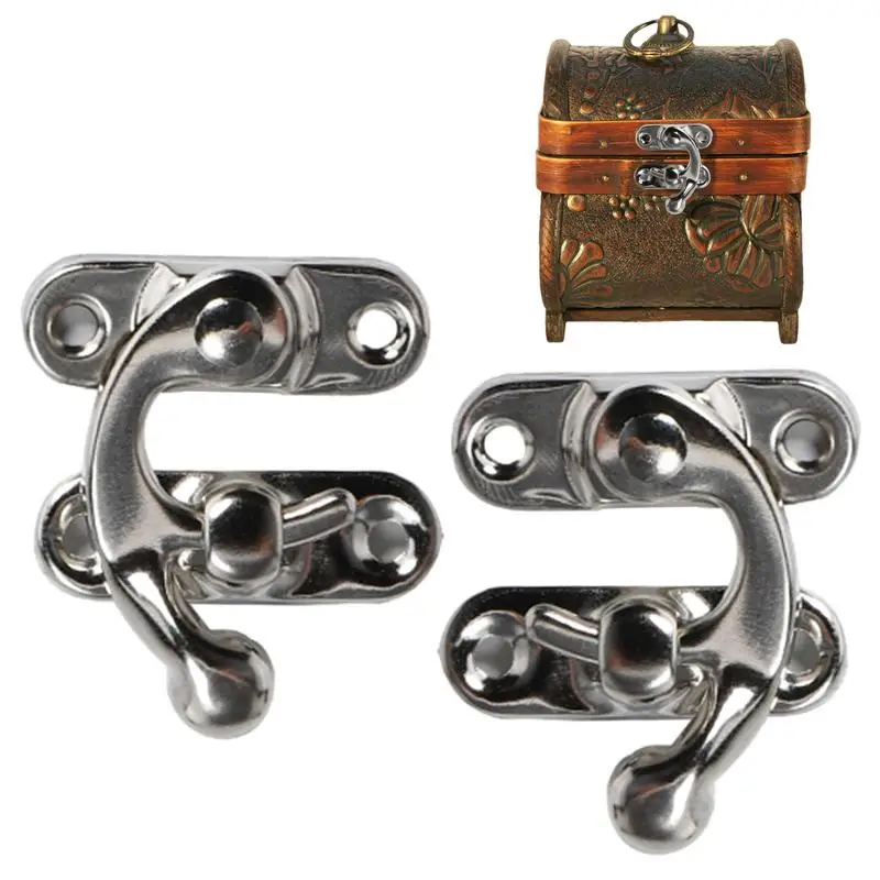 Wooden Box Toggle Latch Hasp Hook Lock Closure 2pcs for Jewelry Chest Gift Wine Case Leather Bag Handbag Suitcase with Screw