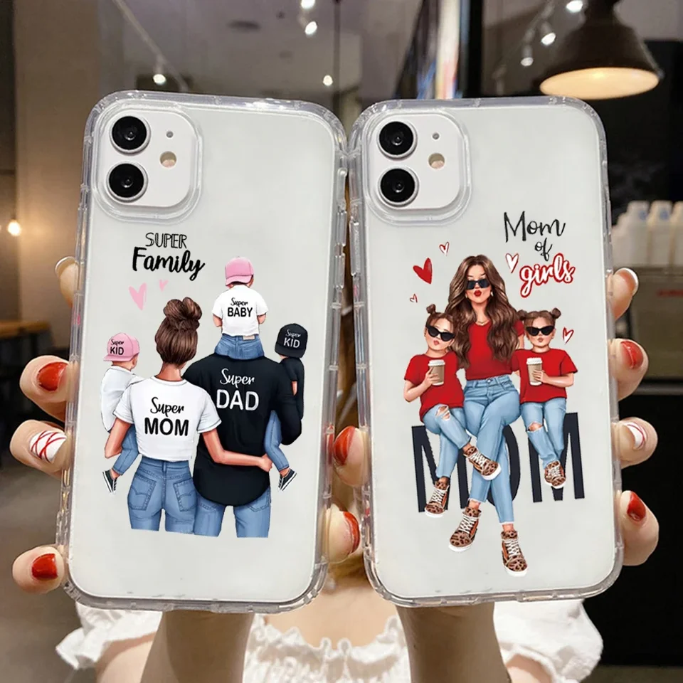 Fashion Super Mom Dad Phone Case For iPhone 15 14 13 12 11