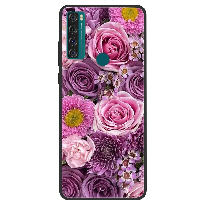 Space Painted Black Silicone TPU Case - Protective Shell Cover