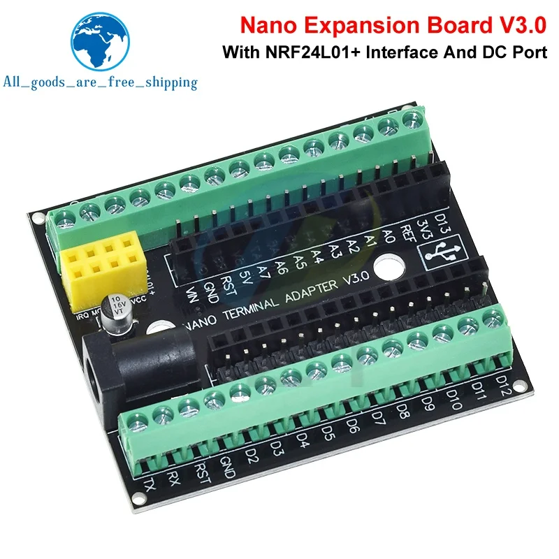 1/3PCS Geeignet Für Arduino Mit DC NRF2401 + Expansion Interface Kompatibel Mit Nano V3.0 Expansion Board entwicklung Bord