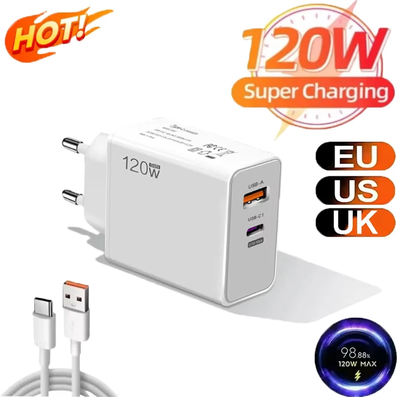 อะแดปเตอร์ชาร์จเร็ว 120W ชาร์จเต็มเร็ว รองรับหลายแบรนด์