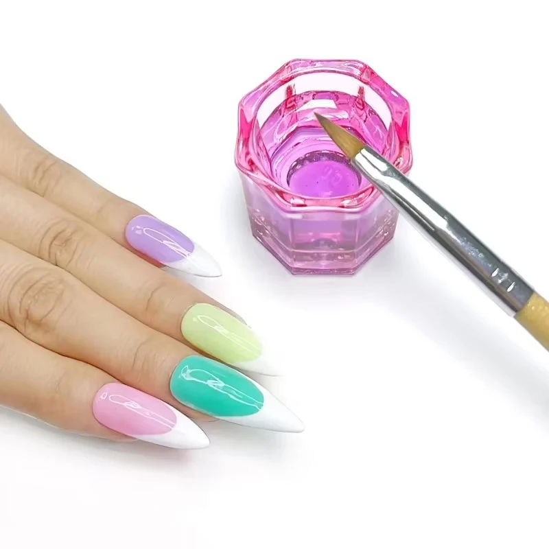 2件 nail acrylic liquid Dappen Dish Cups for Nail Art Pinkish/Blue Glass Monomer Liquid Bowl