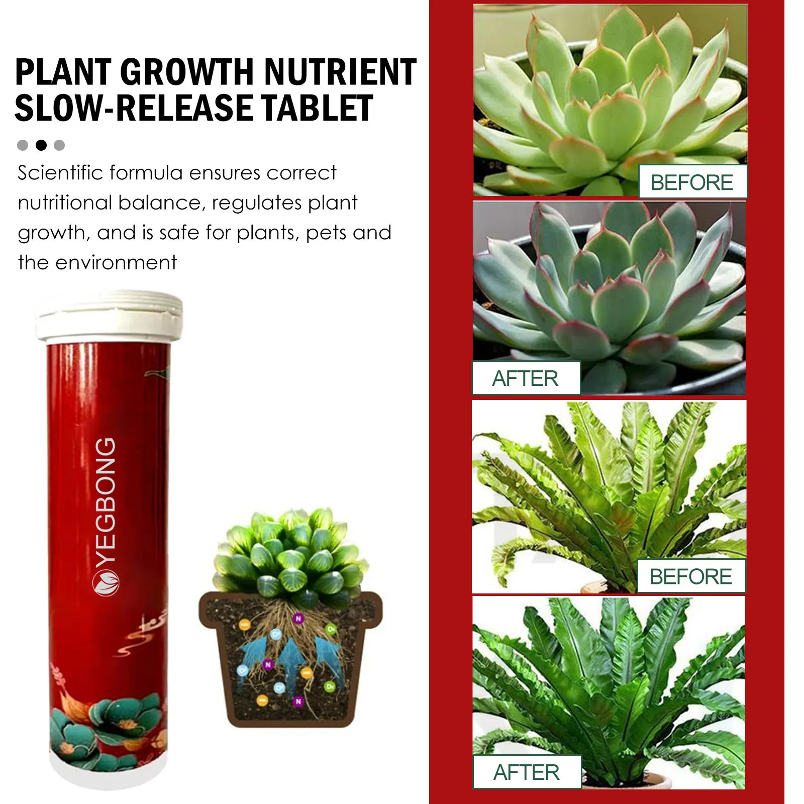 Plant Fertilizer plant compound fertilizer root stimulator plant fertilizer sticks plant nutrient solution plant fertilizer powder fertilizer box 1 bottle Plant Slow Release Fertilizer Universal Plant Rooting Slow Release Nutrient Tablets For Outdoor Garden flower