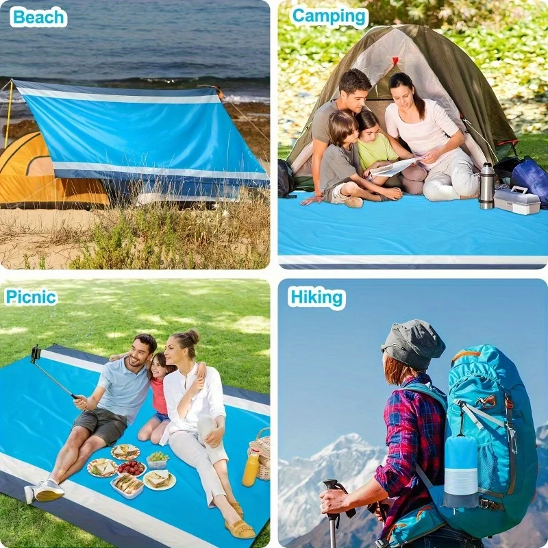 Waterproof Sand-proof Beach Mat Suitable For 3 Adults Outdoor Picnic Mat Suitable For Travel Camping And Hiking