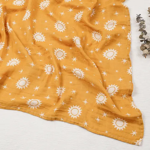 Elinfant Cute Soft Print Baby Towel Wrap 120x110cm Bamboo Cotton Baby Muslin Swaddle Blanket - Image 28