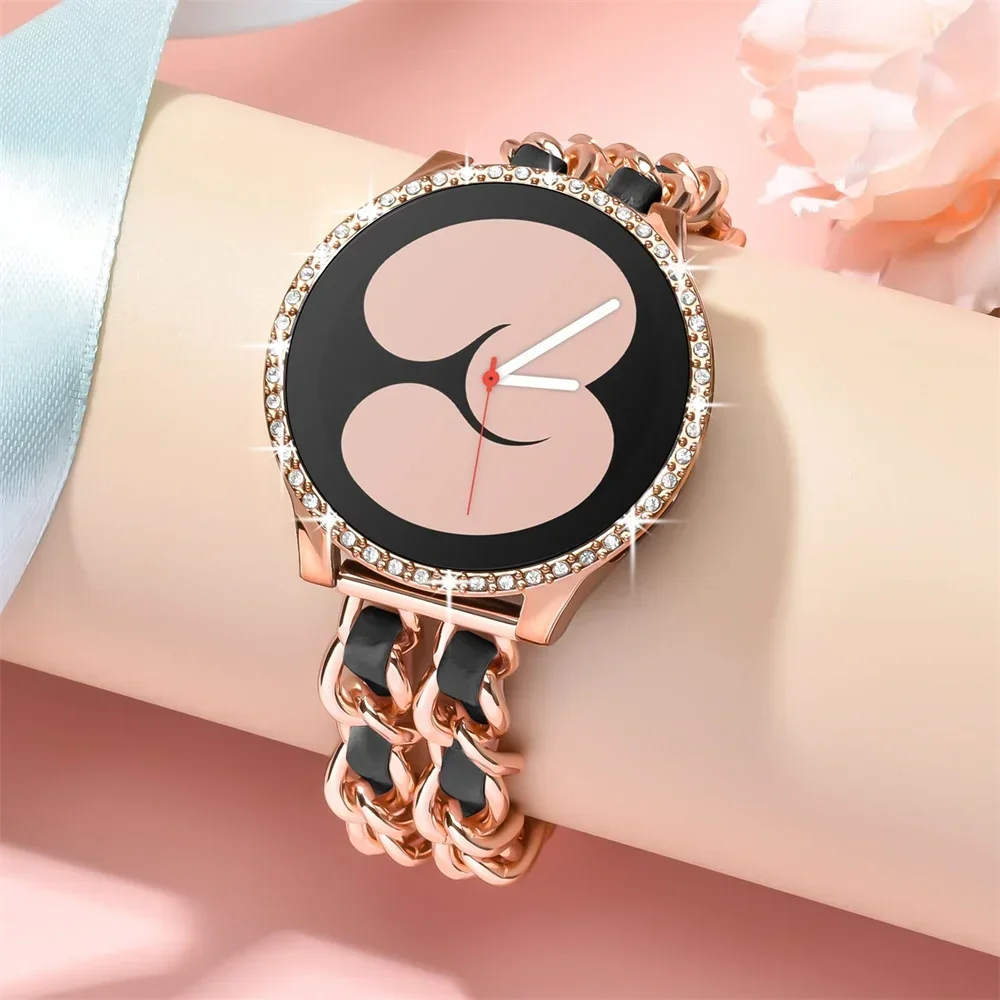 Luxurious Leather and Metal Watch Bracelet - 20mm/22mm Band