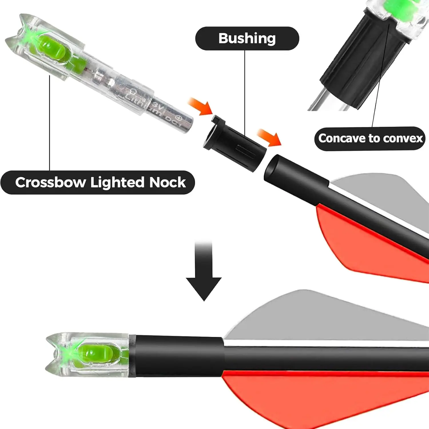 Enhanced LED Lighted Nocks for Hunting Archery Crossbow Bolts