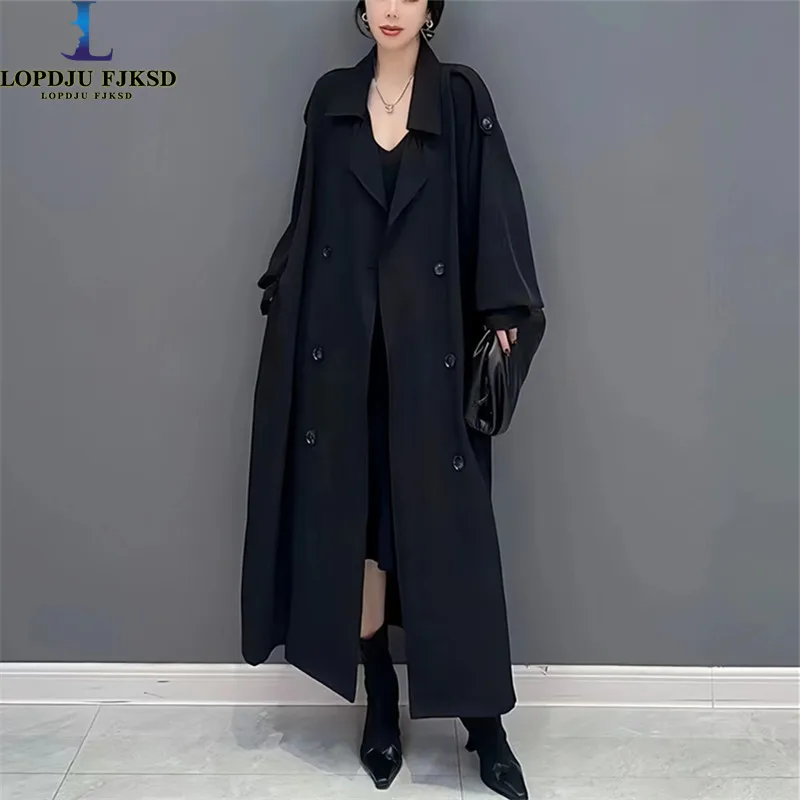 

2024 Women's Double Breasted Windbreaker,England Style Adjustable Waist Coat, Lady Trench , Casual Outerwear, Spring, Autumn,