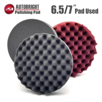 AUTOBRIGHT 6.5/7" inch Car Polisher Pad Professional Polishing Machine Sponge Fast Detailing Wash Wax Mirror Flat Wave Foam Tool 1