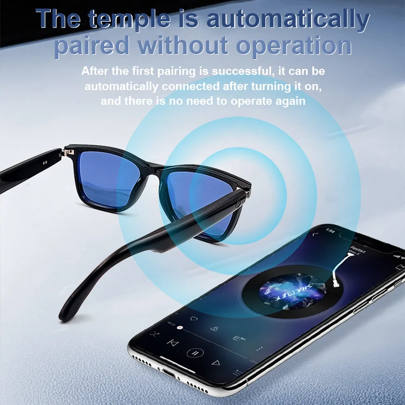 LIGE New AI Voice Bluetooth Call Smart Glasses 2 In 1 Polarized Anti-blue Light UV-Proof Magnetic Frame Lenses Music Sunglasses