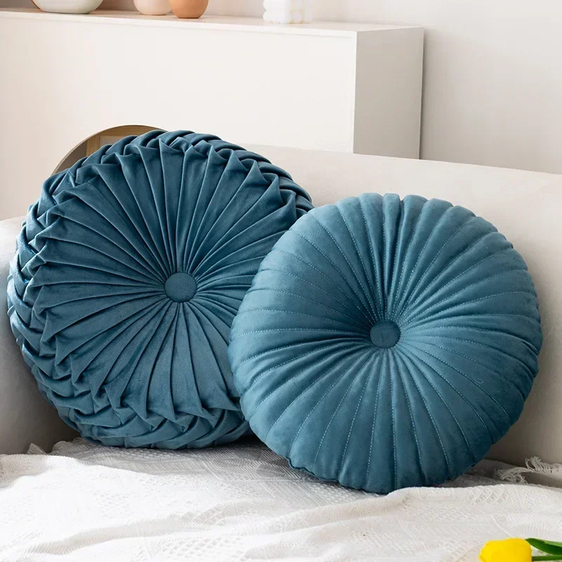 Nordic Ins Pumpkin Pillow Round Pillow Pink Seat Cushion Waist Pillow Living Room Sofa Homestay Decoration Wheels PuTuan
