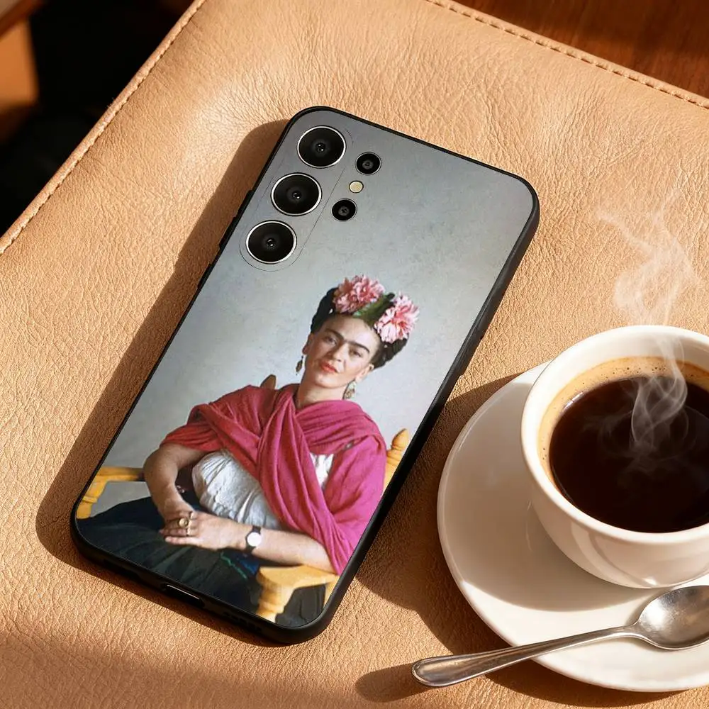 Frida Kahlo Black Soft Phone Case - Stylish and Protective Design
