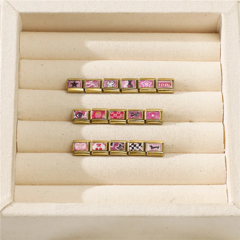 Fashion Charm Links Fit 9mm Stainless Steel Bracelet DIY Making