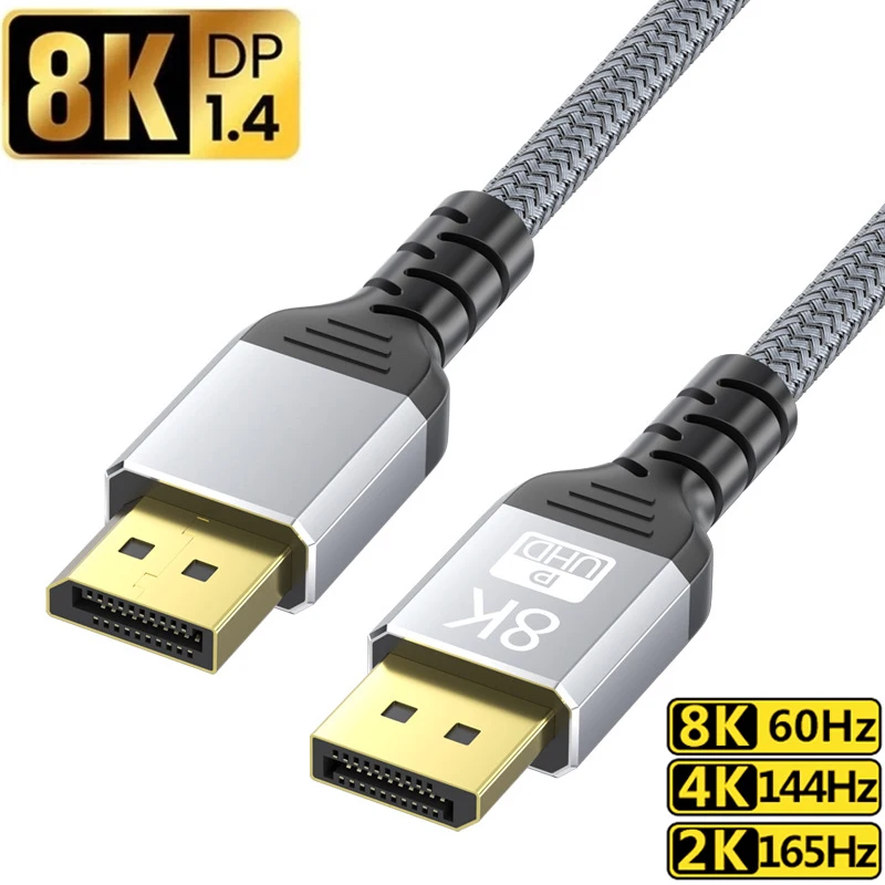 Ultra-High-Definition DisplayPort Cable - 8K Video & Audio for Gaming and Entertainment